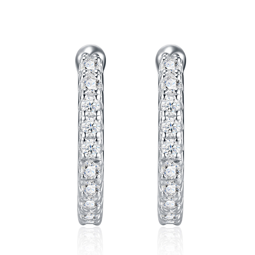 Fune Moissanite Ear Cuff Earrings in Sterling Silver