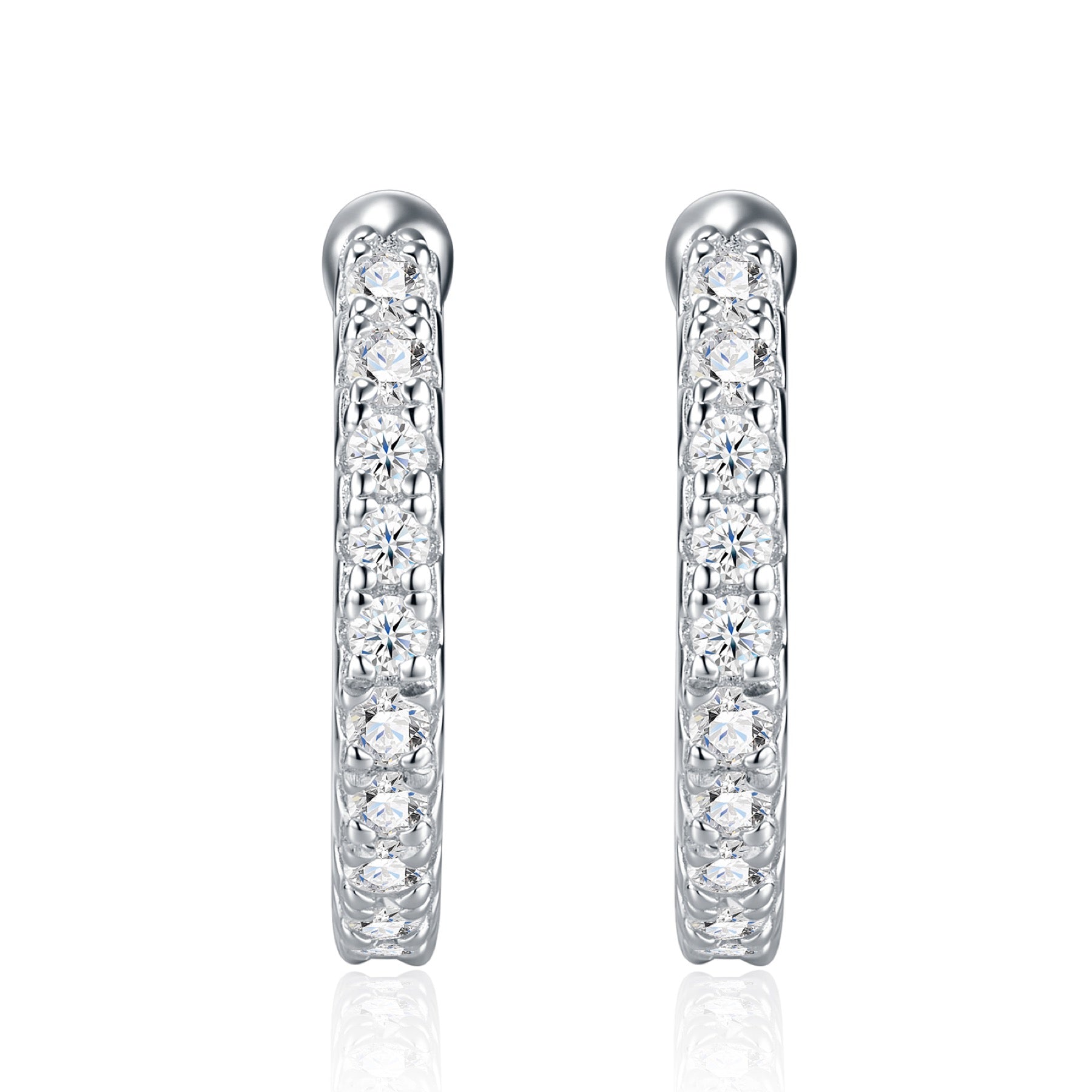 Fune Moissanite Ear Cuff Earrings in Sterling Silver