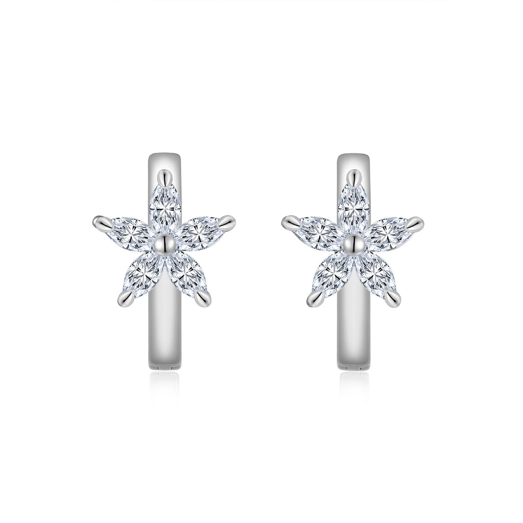 Croce Moissanite Cross Stud Earrings in Sterling Silver