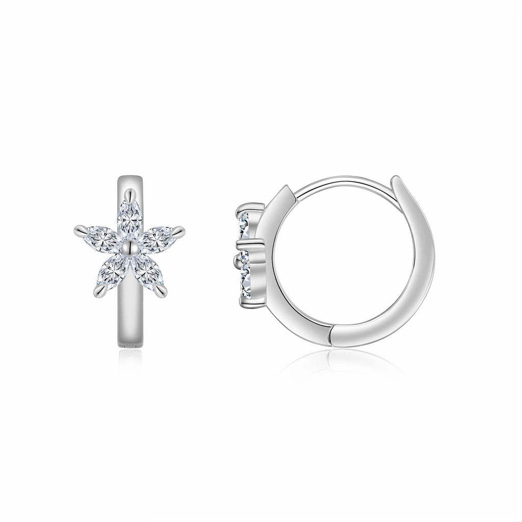 Croce Moissanite Cross Stud Earrings in Sterling Silver