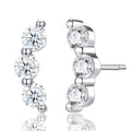 Terrazza Moissanite Climber Stud Earrings in Sterling Silver