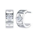 Trifoglio Moissanite Huggie Hoop Earrings in Sterling Silver