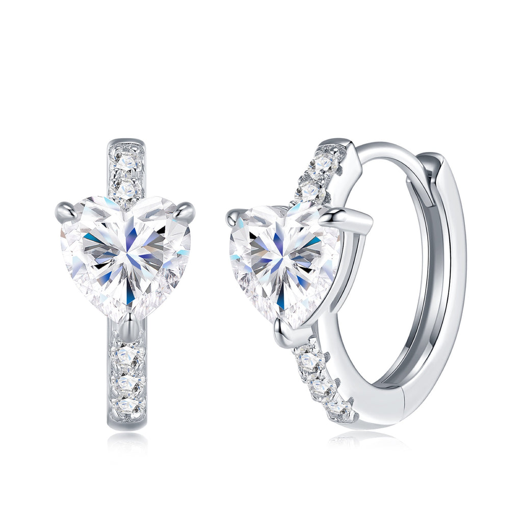 Sacrocuore Moissanite Stud Earrings in Sterling Silver