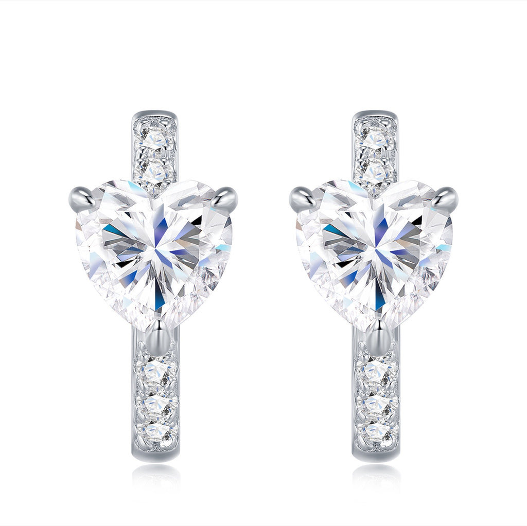 Sacrocuore Moissanite Stud Earrings in Sterling Silver
