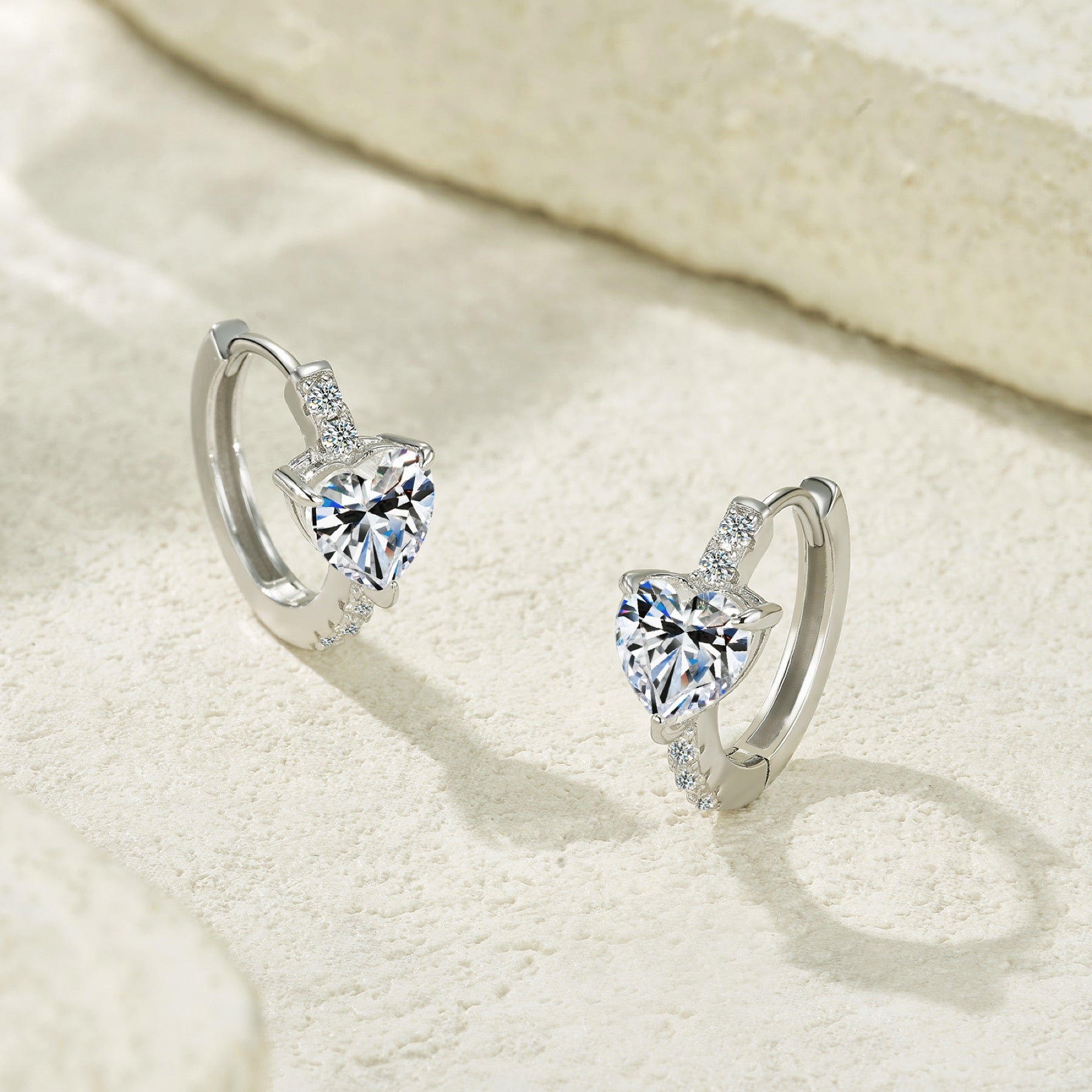 Sacrocuore Moissanite Stud Earrings in Sterling Silver