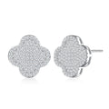 Quadrella Moissanite Clover Stud Earrings in Sterling Silver