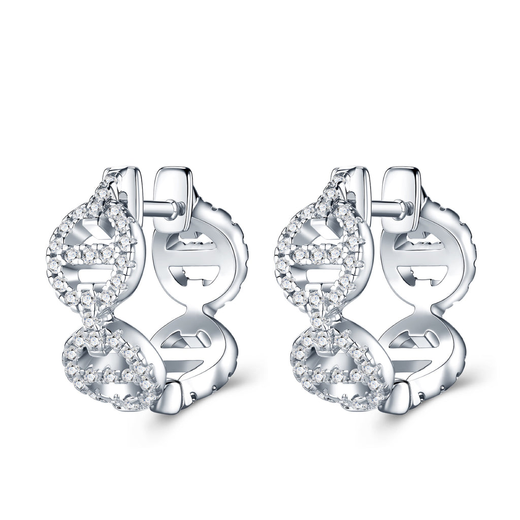 Otto Moissanite Drop Stud Earrings in Sterling Silver