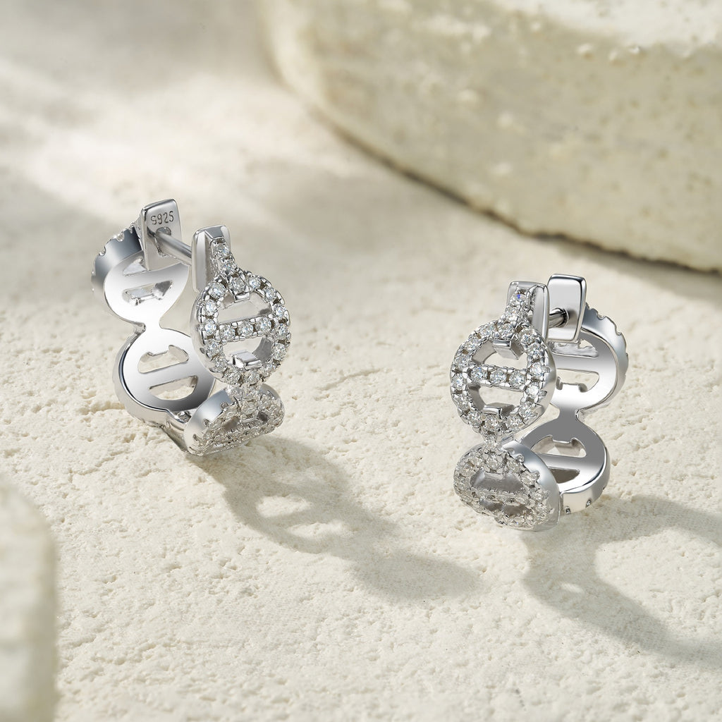 Otto Moissanite Drop Stud Earrings in Sterling Silver