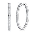 Ovaline Moissanite Hoop Earrings in Sterling Silver