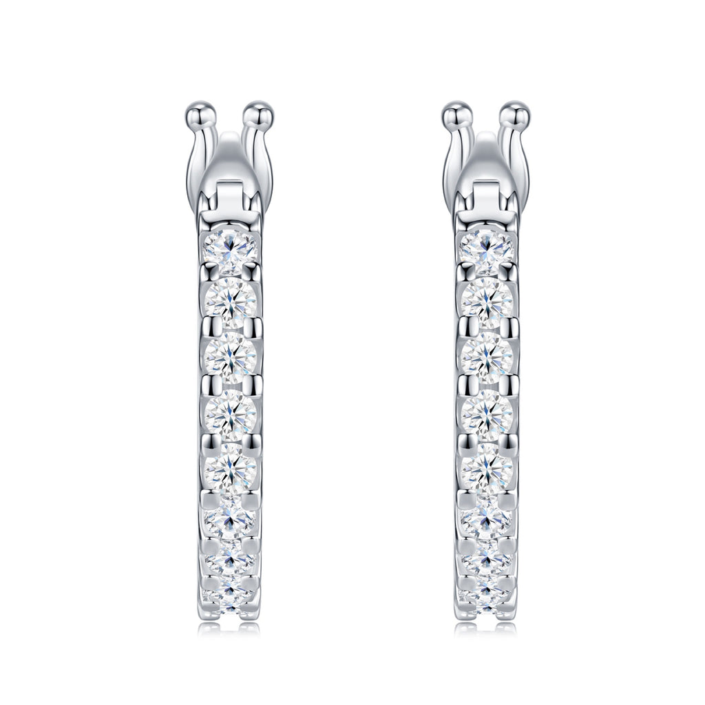 Griffe Moissanite Hoop Earrings in Sterling Silver
