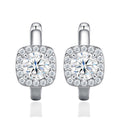 Cornice 1 Carat Moissanite Huggie Hoop Earrings in Sterling Silver