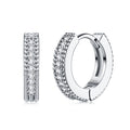 Trina Moissanite Huggie Hoop Earrings in Sterling Silver