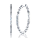Cerchione Moissanite Hoop Earrings in Sterling Silver