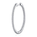 Filetto Moissanite Hoop Earrings in Sterling Silver