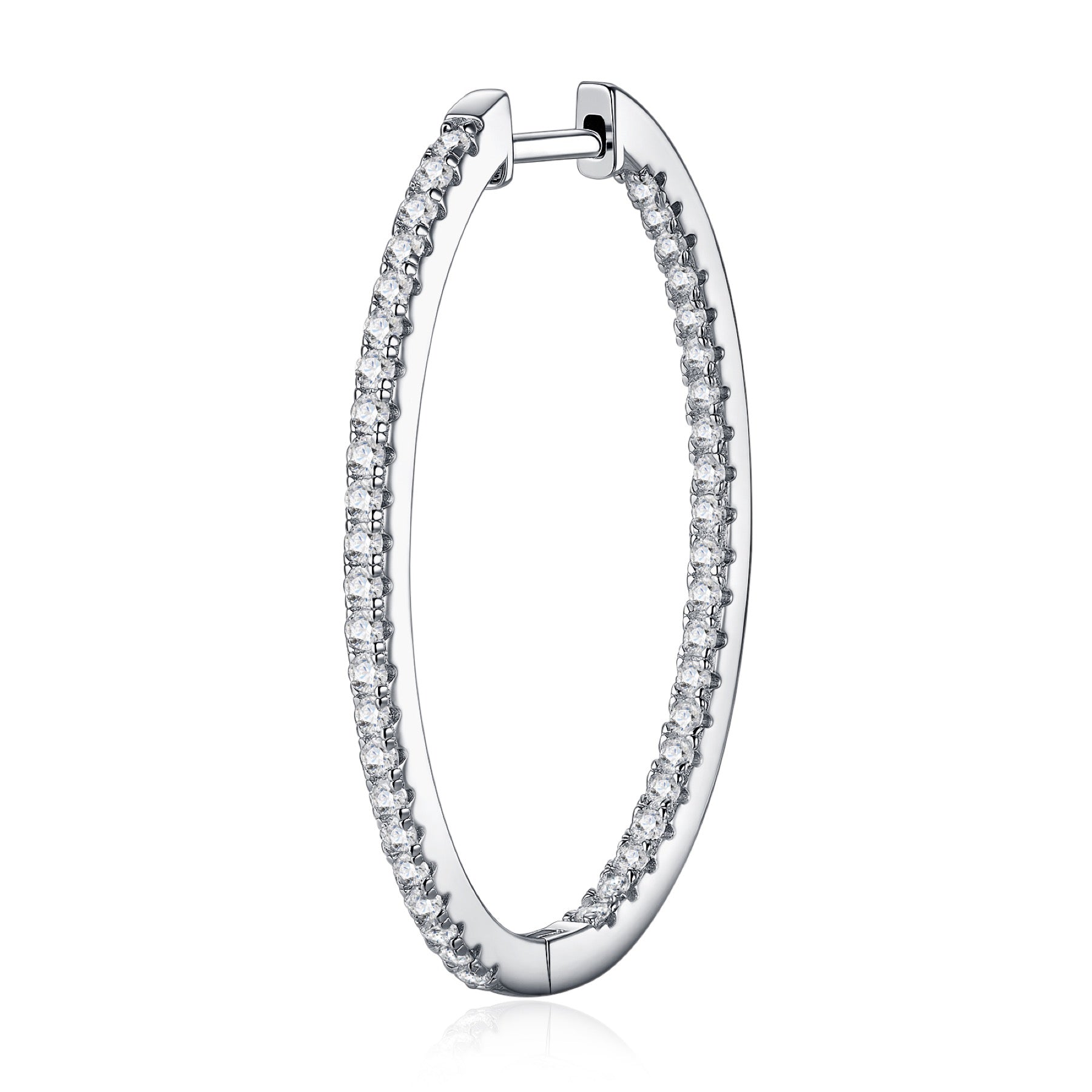 Filetto Moissanite Hoop Earrings in Sterling Silver