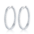 Rettangolo Moissanite Hoop Earrings in Sterling Silver