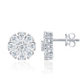 Fioritura Moissanite Halo Stud Earrings in Sterling Silver