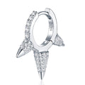 Spina Moissanite Drop Huggie Hoop Earrings in Sterling Silver