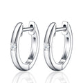 Semplice Moissanite Huggie Hoop Earrings in Sterling Silver
