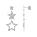 Cometina Moissanite Star Drop Earrings in Sterling Silver