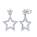 Astrella Moissanite Star Climber Earrings in Sterling Silver