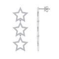 Polvere Moissanite Star Climber Earrings in Sterling Silver