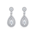 Duegocce Pear-Cut Moissanite Drop Stud Earrings in Sterling Silver