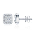 Smeraldina Moissanite Stud Earrings in Sterling Silver