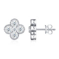 Trifolium Moissanite Clover Stud Earrings in Sterling Silver