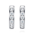 Puntini Moissanite Huggie Hoop Earrings in Sterling Silver