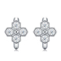 Fiorlino Moissanite Clover Stud Earrings in Sterling Silver