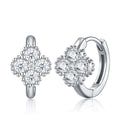 Biquadri Moissanite Huggie Hoop Earrings in Sterling Silver