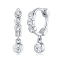 Gocciolina Moissanite Drop Huggie Hoop Earrings in Sterling Silver