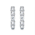 Perlage Moissanite Huggie Hoop Earrings in Sterling Silver