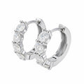 Trecerchi Moissanite Huggie Hoop Earrings in Sterling Silver