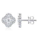 Fiordaliso Moissanite Flower Stud Earrings in Sterling Silver