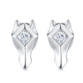 Volpina Moissanite Fox Stud Earrings in Sterling Silver
