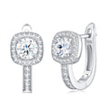 Cuscinetto Moissanite Drop Huggie Hoop Earrings in Sterling Silver