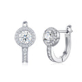 Aloetta Moissanite Drop Huggie Hoop Earrings in Sterling Silver