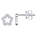 Fiorellino Moissanite Flower Stud Earrings in Sterling Silver