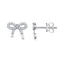Fioccobag Moissanite Bow Stud Earrings in Sterling Silver