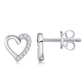 Cuoraperto Moissanite Heart Stud Earrings in Sterling Silver