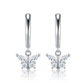 Farfallina Moissanite Butterfly Drop Earrings in Sterling Silver
