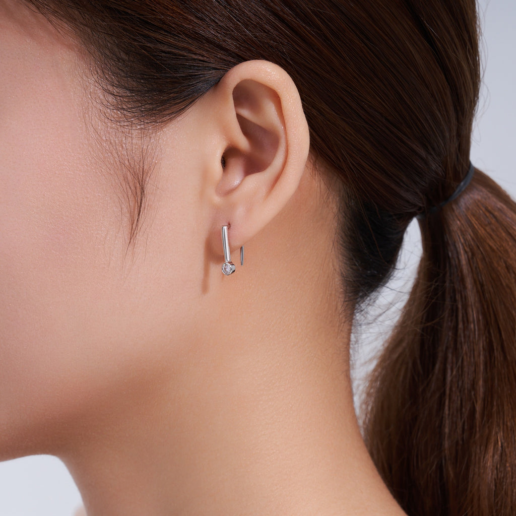 Farfallina Moissanite Butterfly Drop Earrings in Sterling Silver
