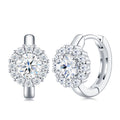 Aureolina Moissanite Drop Huggie Hoop Earrings in Sterling Silver