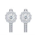 Aloella Moissanite Drop Huggie Hoop Earrings in Sterling Silver