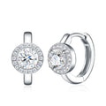 Radiosa Moissanite Drop Huggie Hoop Earrings in Sterling Silver