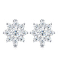 Fioccodineve Moissanite Flower Stud Earrings in Sterling Silver