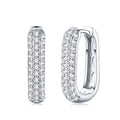 Rettina Moissanite Huggie Hoop Earrings in Sterling Silver