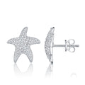 Stellamarina Moissanite Starfish Stud Earrings in Sterling Silver